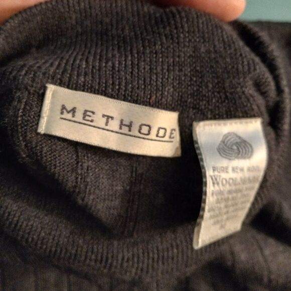 Methode Men's Med Gray Woolmark Pure Merino Wool Sweater - Picture 2 of 6